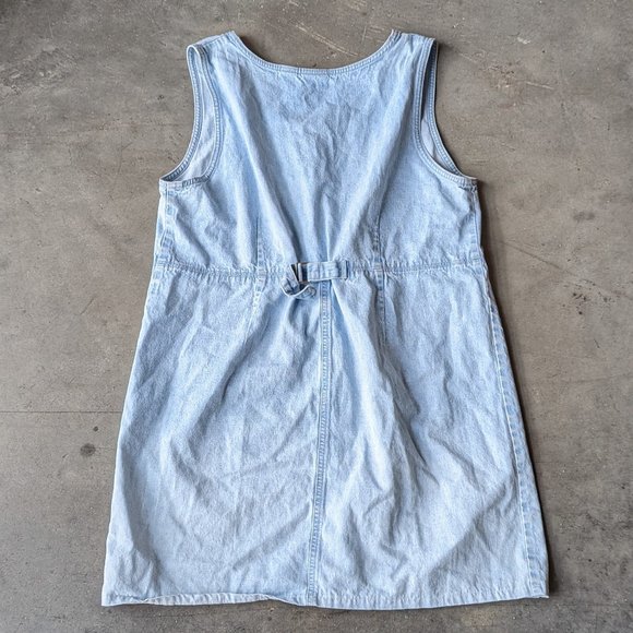 Vintage Sonoma Light Blue Denim Button Front Sleeveless Mini Dress large - Picture 7 of 7